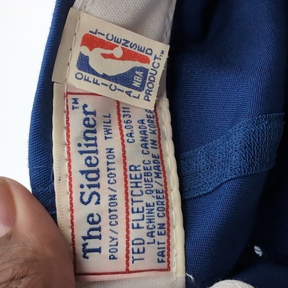 Sideliner| NWOT Vintage NBA Detroit Pistons Blue Sports Cap Snap Back Green Brim - Picture 8 of 10